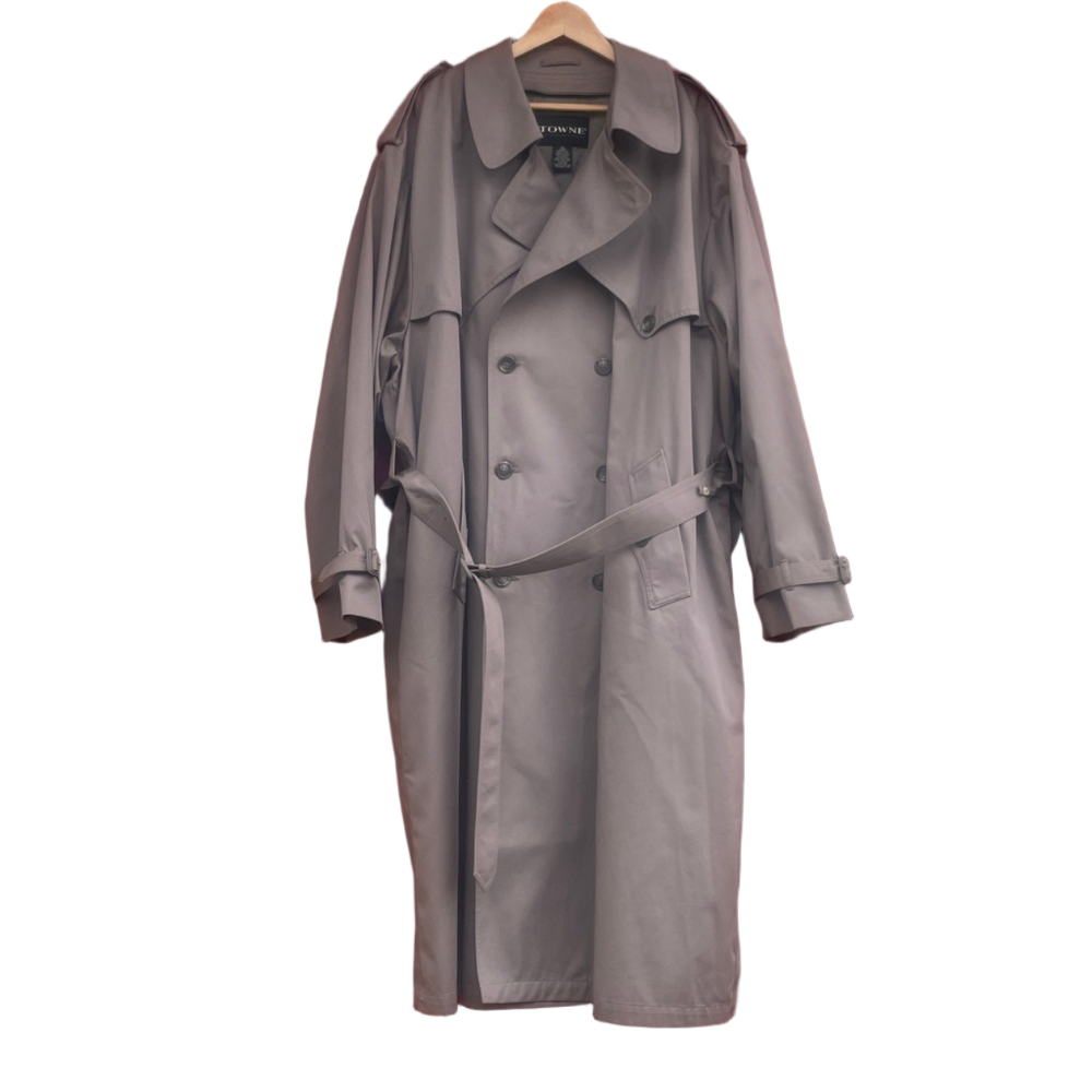 LONDON FOG TOWNE 52L Mens Trench Coat Big & Tall Pit to Pit 30 3/4"